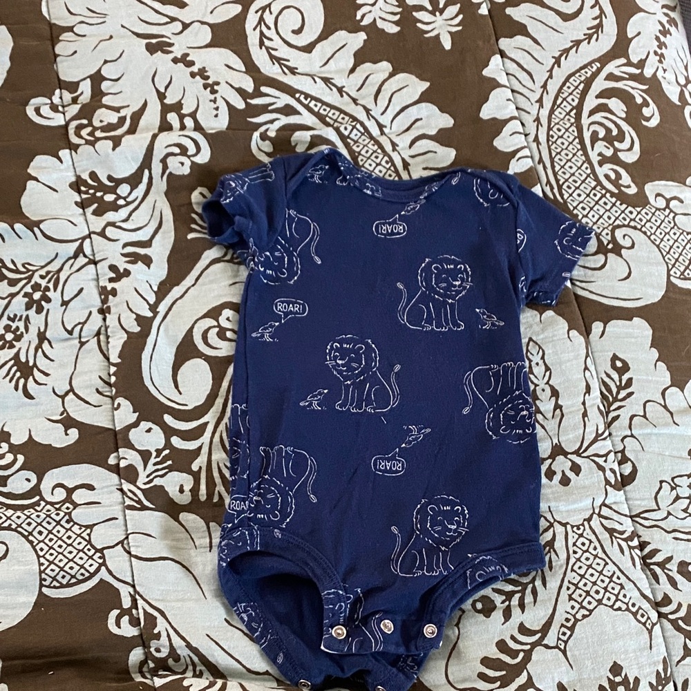 Carter's Navy Lion Print Baby One-Piece Bodysuit